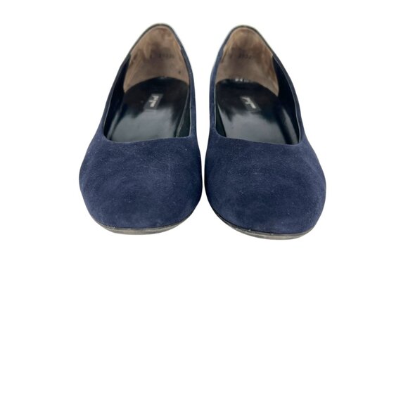 Paul Green Navy Blue Suede Low Block Heel Pumps Size 10.5 - Picture 3 of 14
